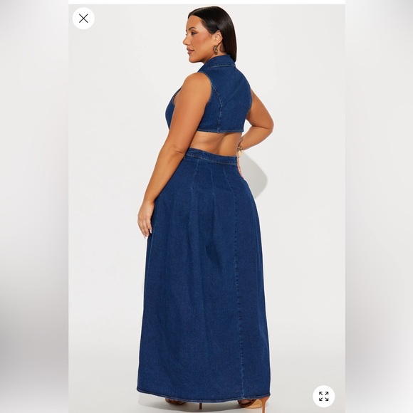 Fashion Nova Blue Denim Maxi Dress - Picture 4 of 6